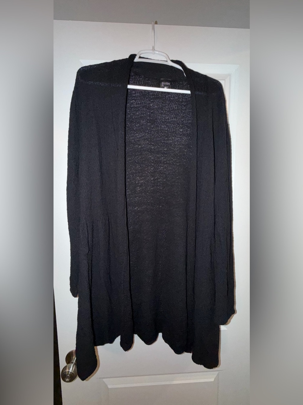 Womenβs Eileen Fisher Black Open-Front Lightweight Cardigan size 2X EUC